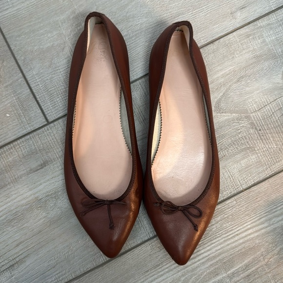 J Crew Gemma Leather Ballet Flats Mahogany Brown 8.5 Classic - Picture 3 of 17